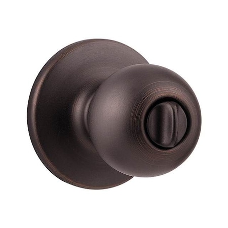 Kwikset Polo Knob Privacy Door Lock with New Chassis with 6AL Latch and RCS Strike Venetian Bronze Finish 300P-11P